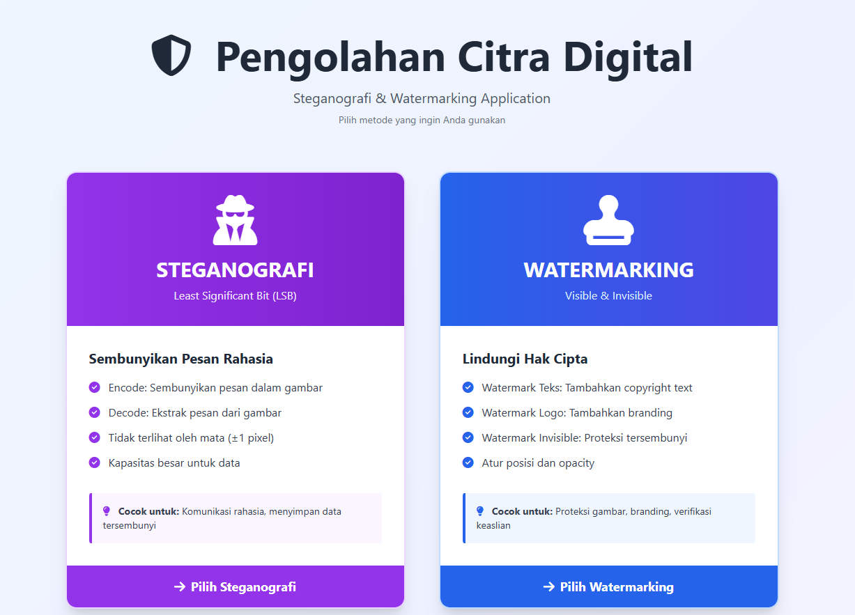 Image Steganography & Watermarking App